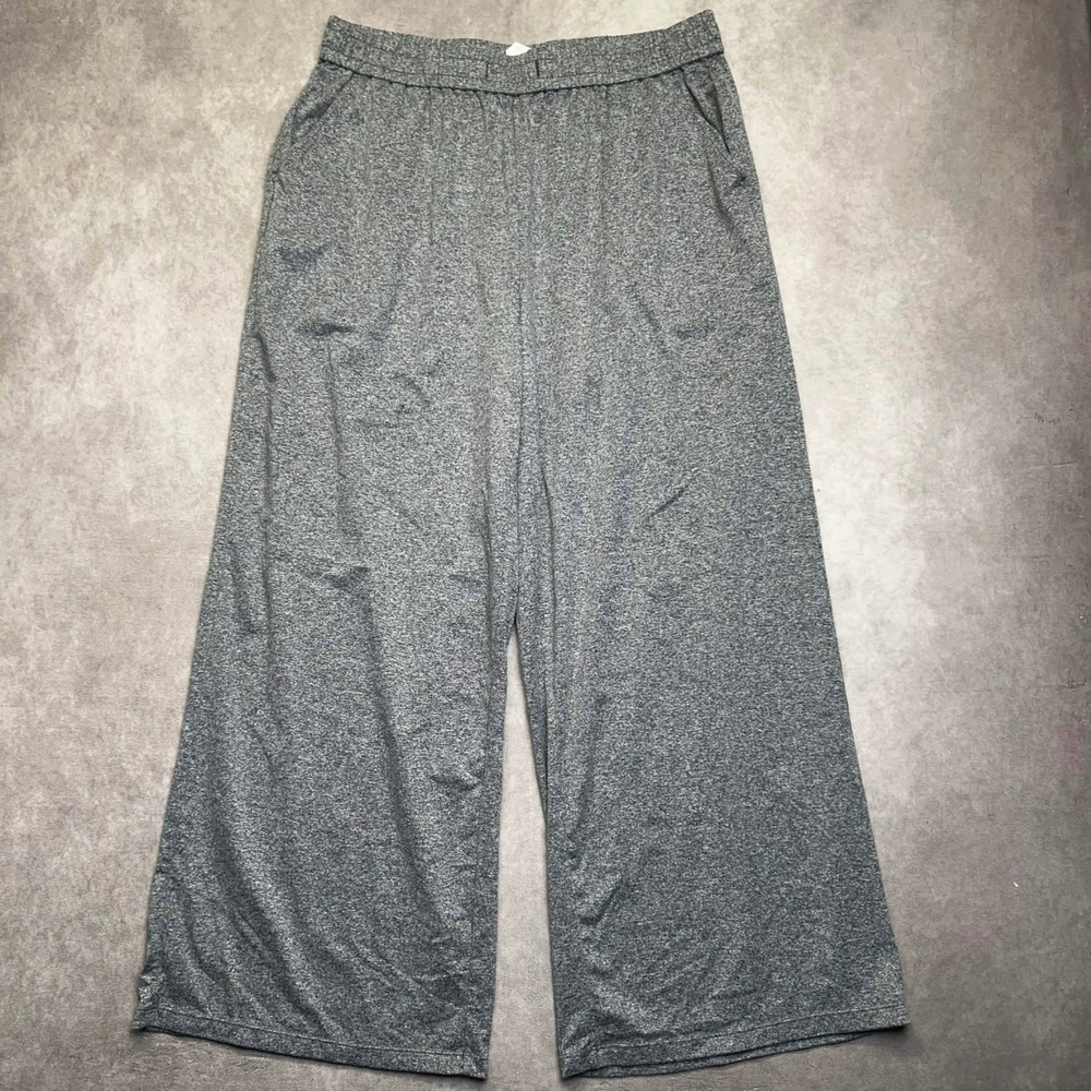 Halara Women's XL Gray Wide Leg Lounge Pants High Rise Elastic Waist Pockets